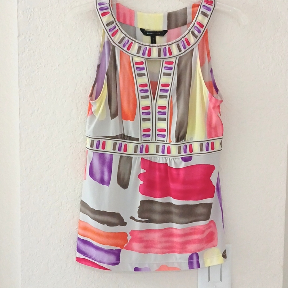 BCBG sleeveless print top